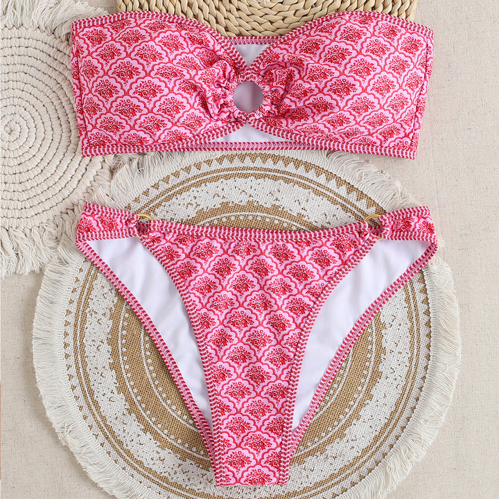 Damen Bandeau Badeanzug Set Drune