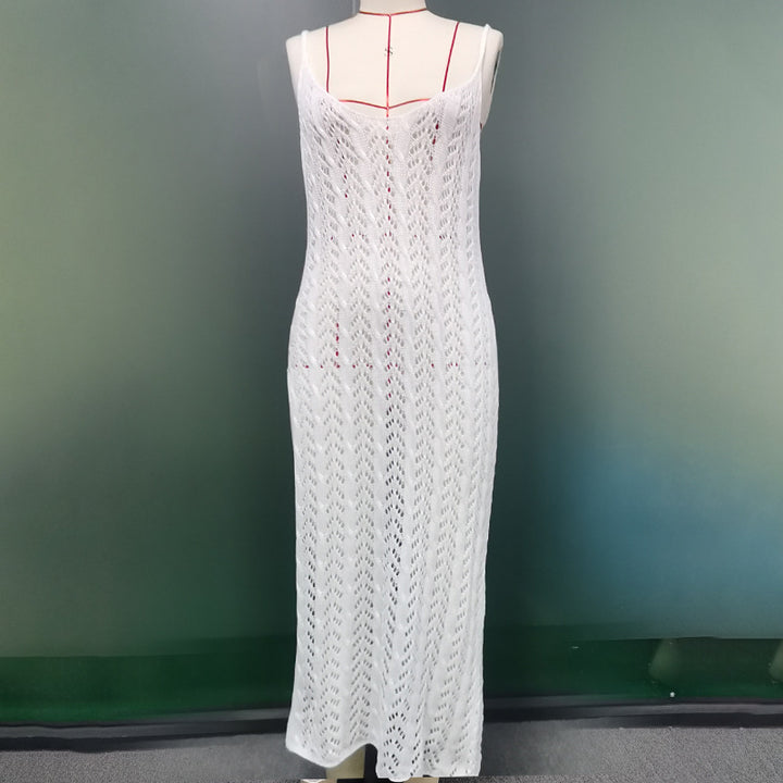 Damen eleganter und transparenter Häkel-Strandüberwurf Drune