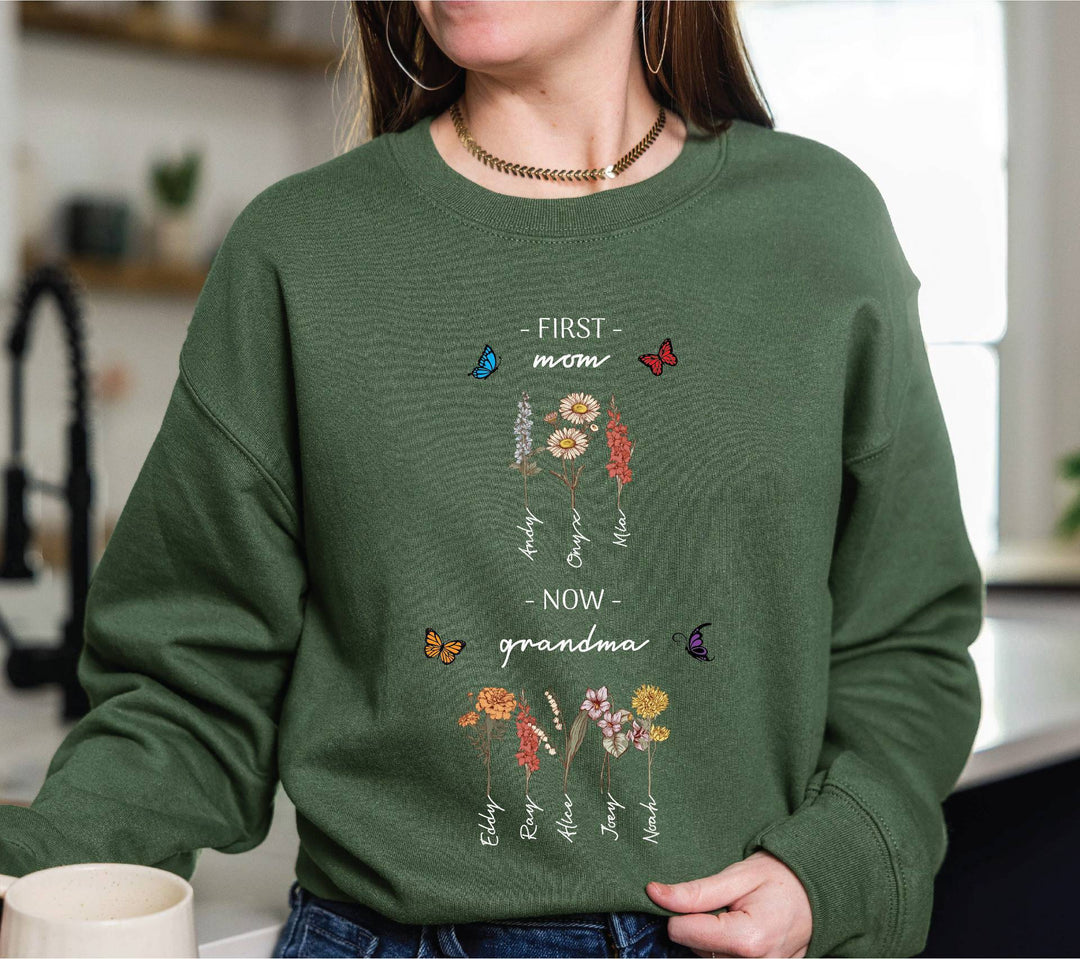 Damen Sweatshirt mit floralem Druck und inspirierendem Schriftzug Drune