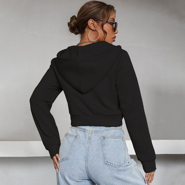 Damen cropped Hoodiejacke mit modischem Schnitt und komfortablem Material Drune