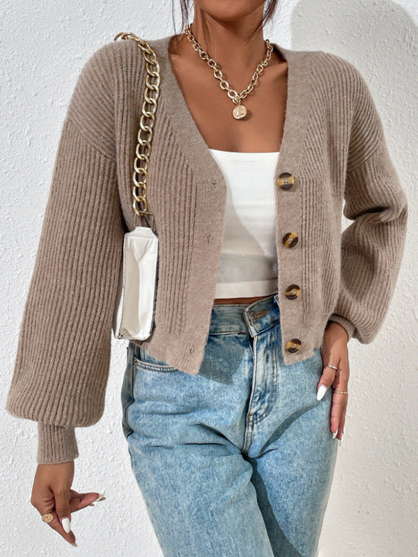 Damen Strickjacke mit strukturiertem Schnitt und dekorativen Knöpfen Drune