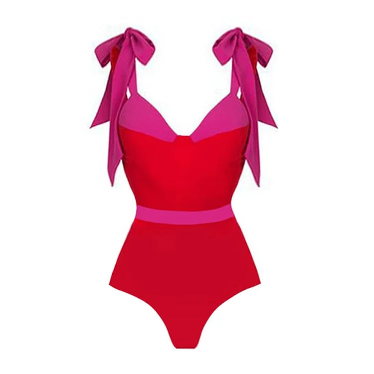 Damen hochtailliertes Bikiniset mit Wickelrock Drune