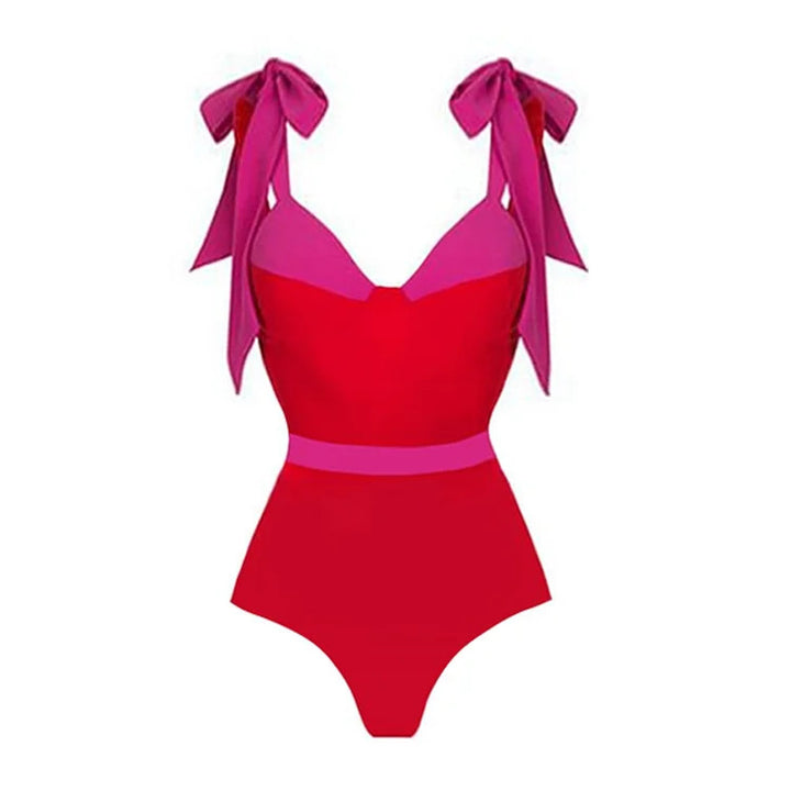 Damen hochtailliertes Bikiniset mit Wickelrock Drune
