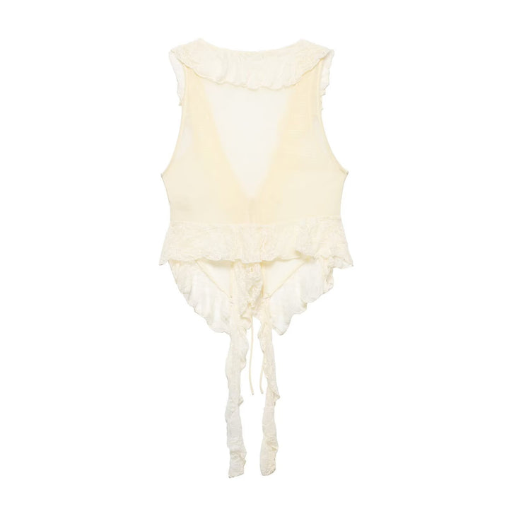 Damen Rüschenbluse mit Spitzenverzierung Drune