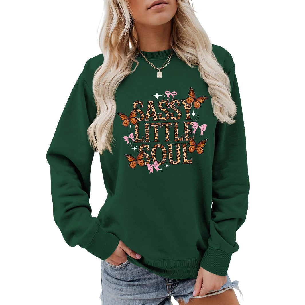 Damen Sweatshirt mit kunstvollem Schmetterlingsdesign Drune