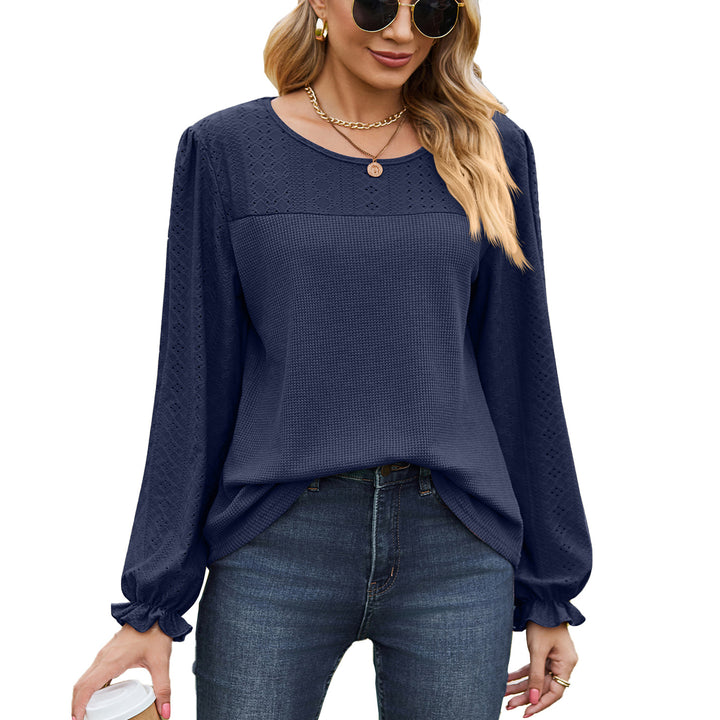 Damen Oberteil mit strukturiertem Design und eleganten Puffärmeln Drune