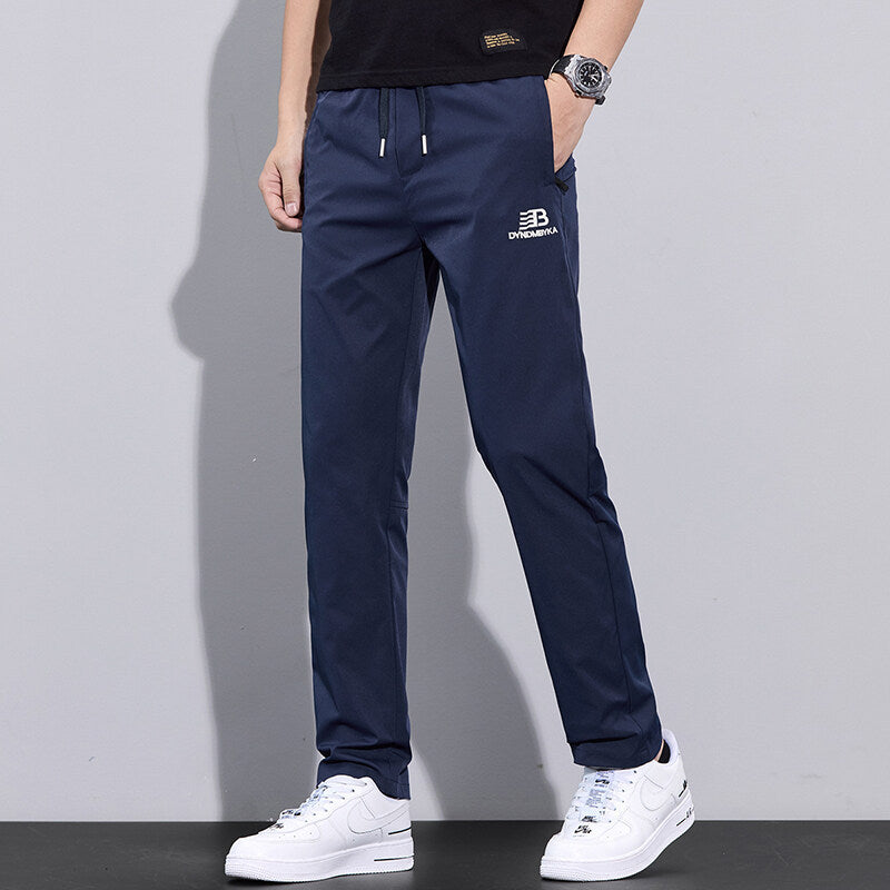 Herren Sportliche Freizeithose mit verstellbarem Kordelzug und seitlichen Reißverschlusstaschen Drune