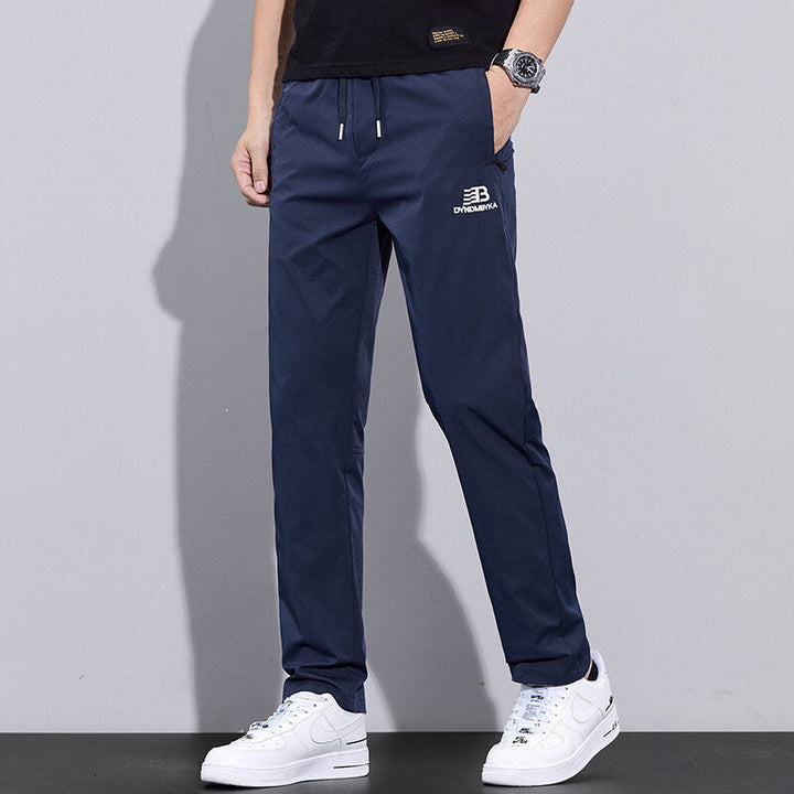 Herren Sportliche Freizeithose mit verstellbarem Kordelzug und seitlichen Reißverschlusstaschen Drune