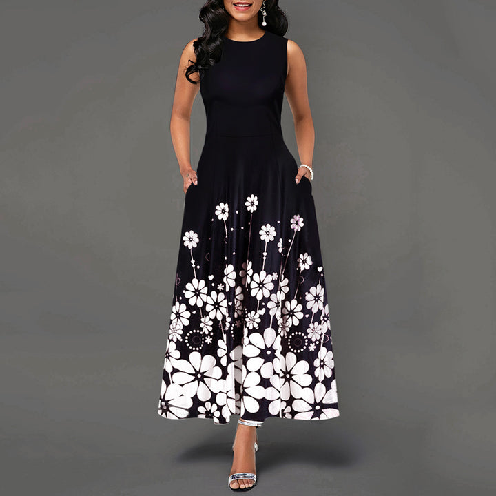 Damen Maxikleid mit floralem Print und praktischen Taschen Drune