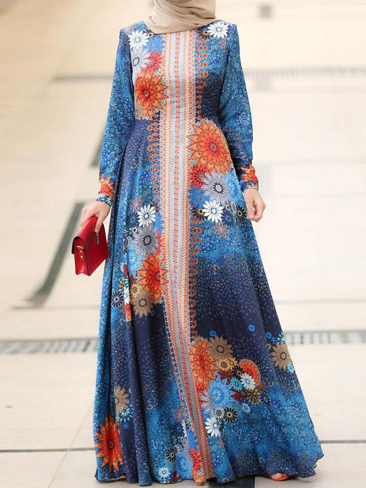 Damen Maxikleid mit floralen Akzenten und elegantem, fließendem Schnitt Drune