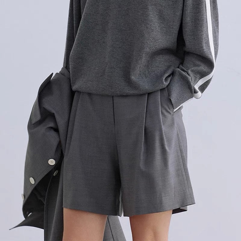 Damen elegante Hotpants mit hohen Bund und praktischen Taschen Drune