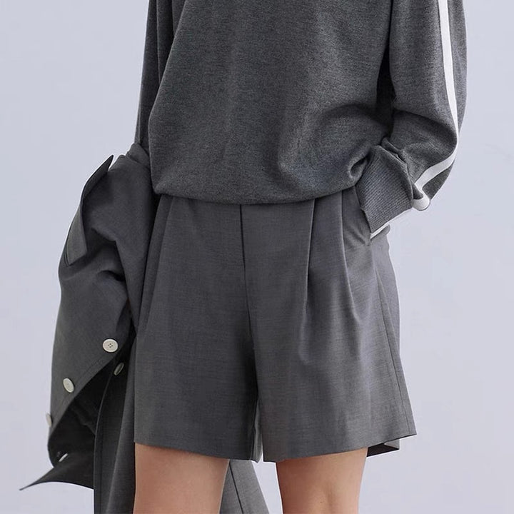Damen elegante Hotpants mit hohen Bund und praktischen Taschen Drune