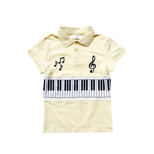 Damen Poloshirt und Shorts Set mit musikalischem Design Drune