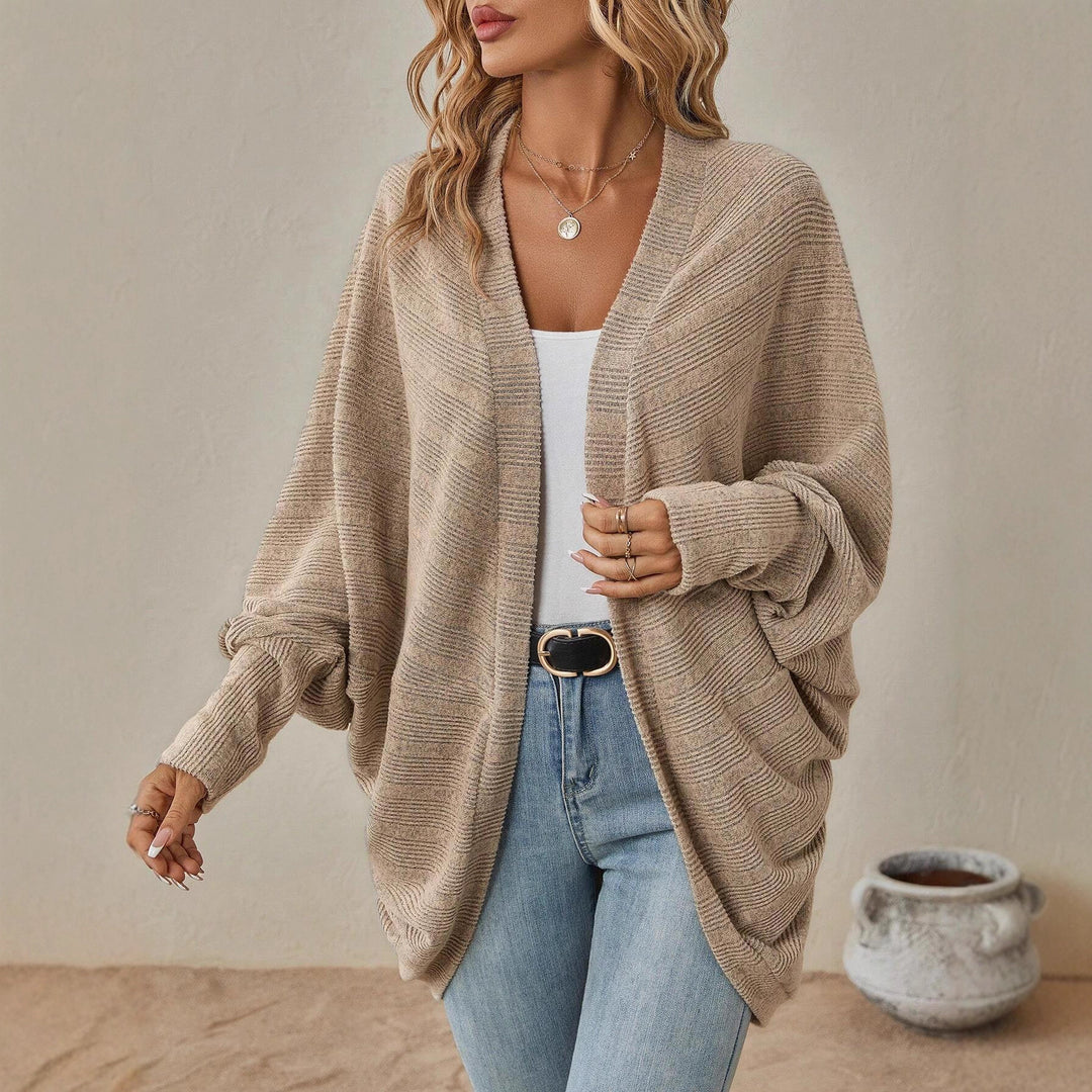 Damen legere Strickjacke mit lässigem Schnitt und weit geschnittenen Ärmeln Drune