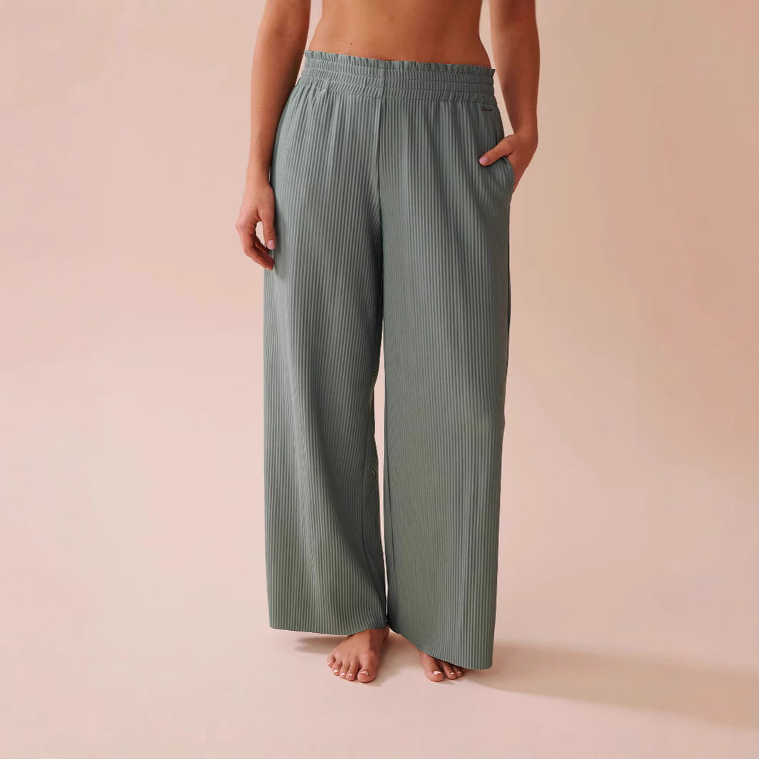 Damen elegante Plissierte Freizeithose Drune