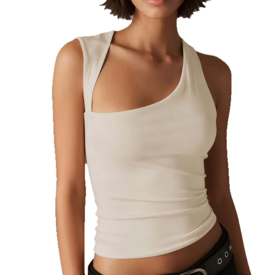 Damen Asymmetrisches Oberteil mit figurbetontem Schnitt und breiten Trägern Drune