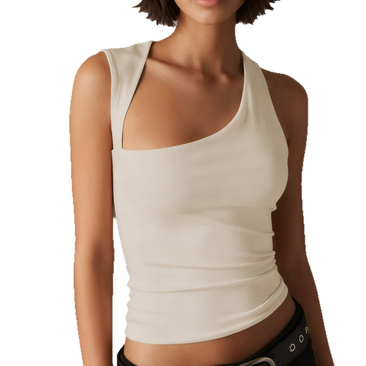 Damen Asymmetrisches Oberteil mit figurbetontem Schnitt und breiten Trägern Drune