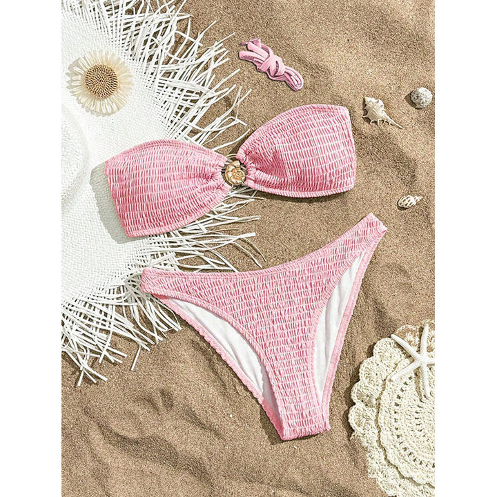 Damen Bandeau-Bikini mit strukturierter Oberfläche und charmanten Akzenten Drune