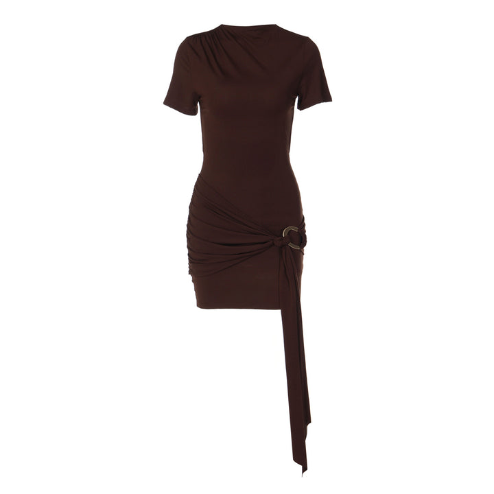 Damen Figurbetontes Kleid mit Drapierung und Schlaufe Drune