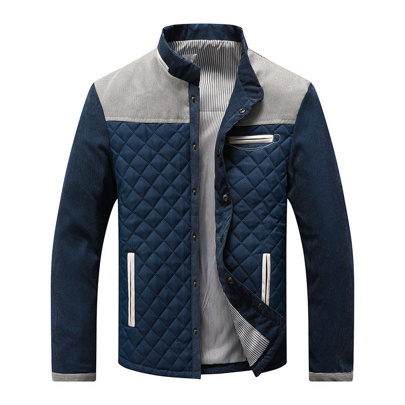 Herren gesteppte Freizeitjacke mit modischem Kragen Drune