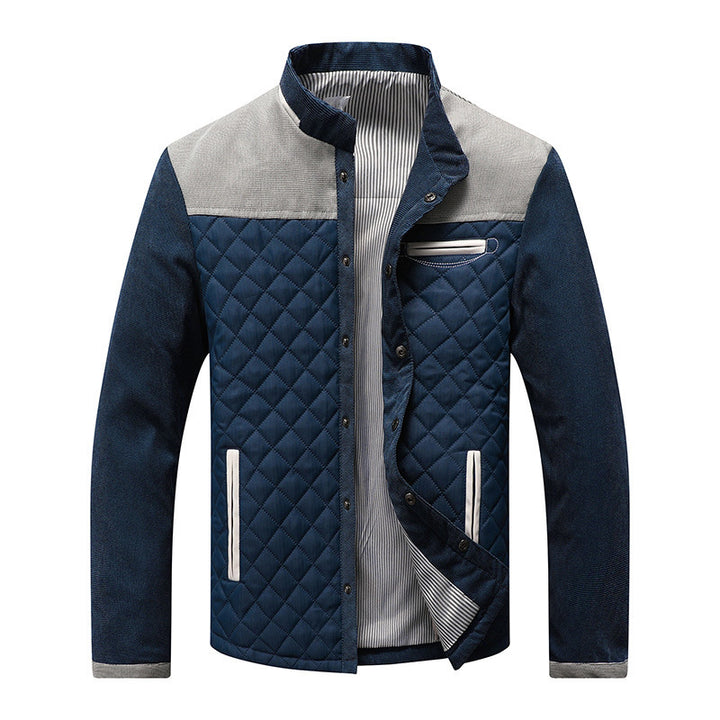 Herren gesteppte Freizeitjacke mit modischem Kragen Drune