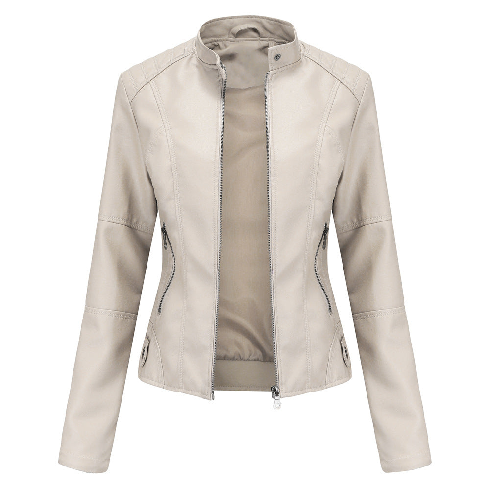 Drune - Damen schlichte Kunstlederjacke für einen kantigen Look