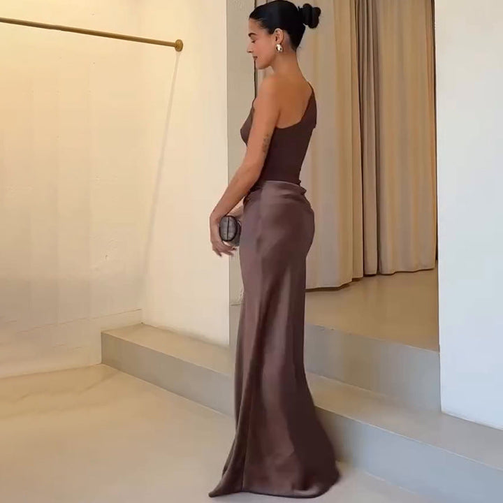 Elegantes One-Shoulder Maxikleid