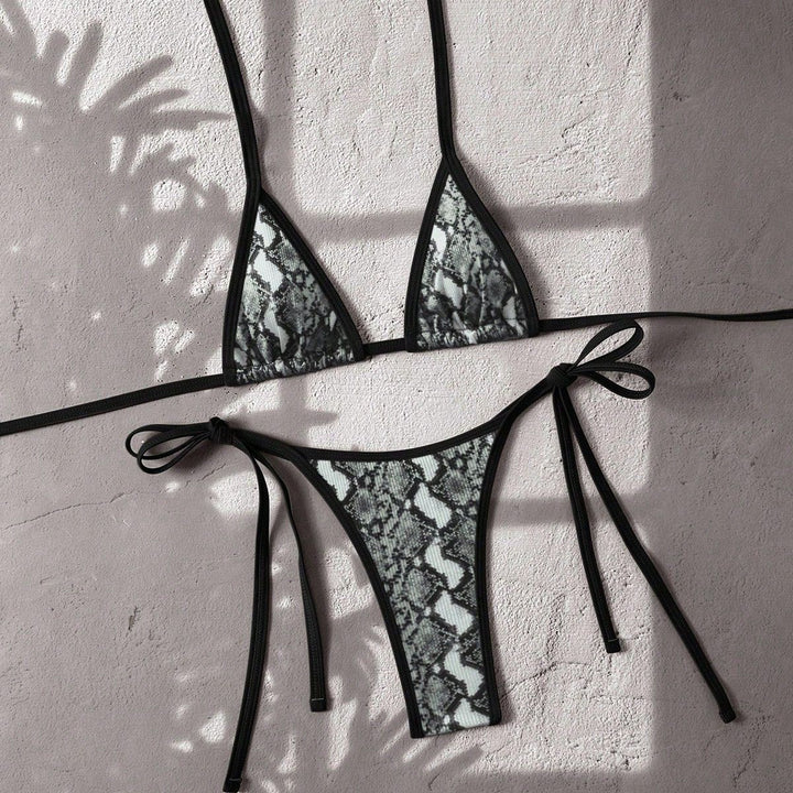 Damen Triangel-Bikini mit modischem Schlangenmotiv Drune