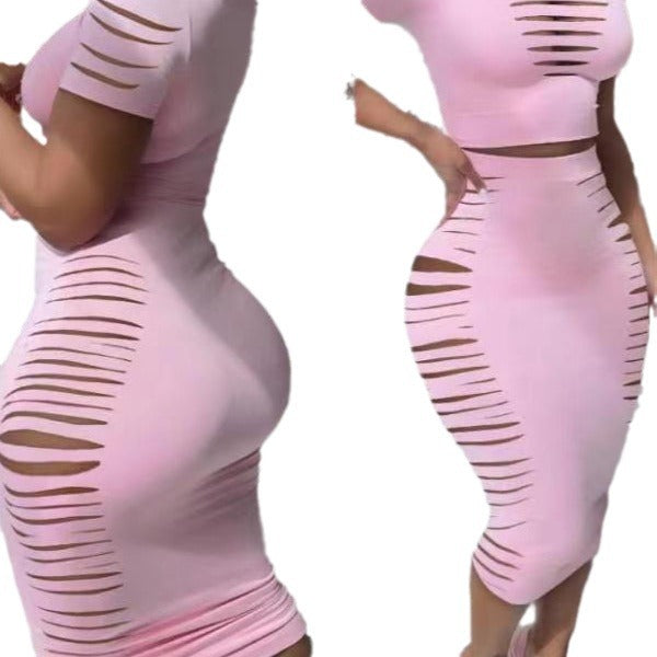 Damen Figurbetontes Kleid mit transparenten Cut-Out-Details Drune