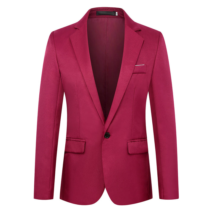 Herren nan tailliertes Satin-Sakko mit schmaler Silhouette, Notch-Revers und dekorativer Brustpaspel Drune
