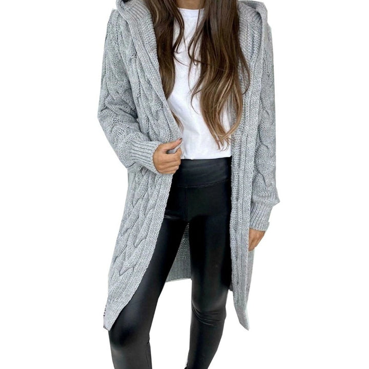Damen Strickcardigan mit Kapuze und strukturiertem Muster Drune