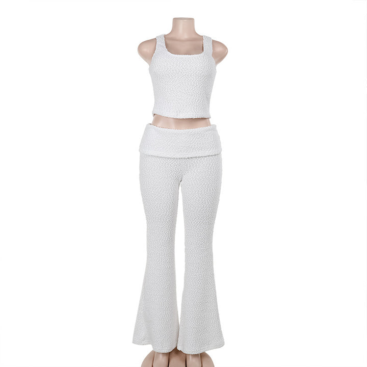Damen trendiges Sport-Outfit mit schickem Oberteil und enganliegenden Leggings Drune