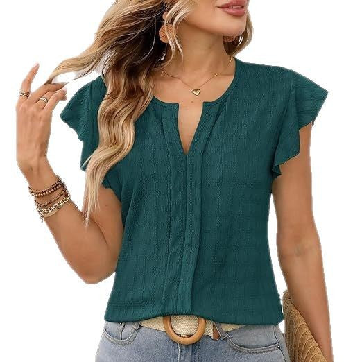 Damen Kurze Ärmel Bluse Drune