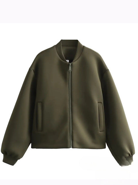 Damen sportliche Zip-Jacke mit weitem Schnitt Drune