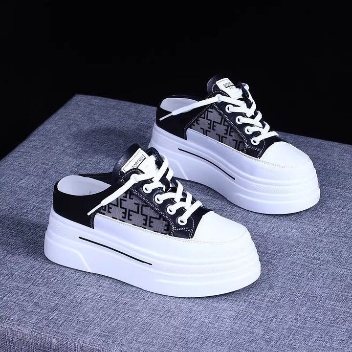 Damen Plateau Sneakers mit modischem Slingback-Design und atmungsaktiver Obermaterial Drune
