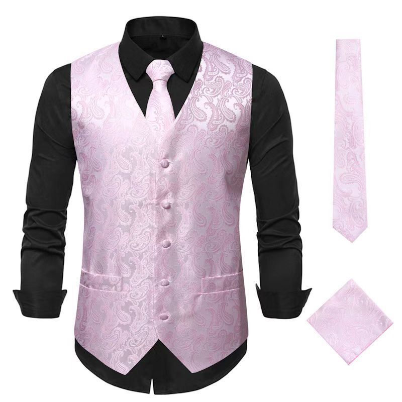 Herren elegantes Weste-Anzugset mit passendem Krawatte und Einstecktuch Drune