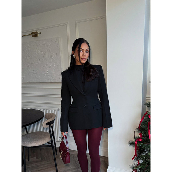 Damen elegante Blazerjacke im Oversized-Schnitt mit schickem Revers Drune