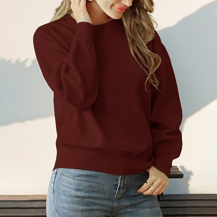 Damen bequemer Sweatpullover mit lässigem Schnitt und weichem Material Drune
