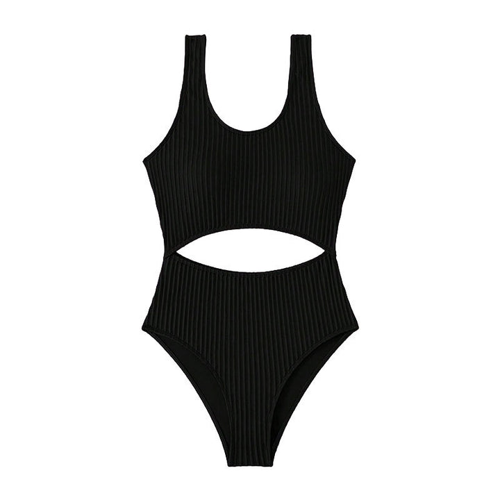 Damen Einteiler Badeanzug mit modernem Cut-Out und strukturiertem Design Drune