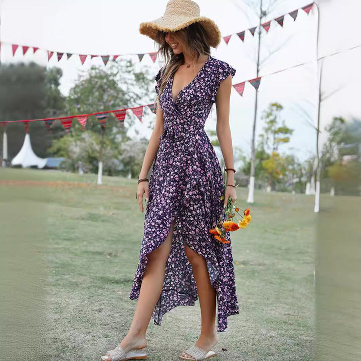 Drune | Slim Fit Unregelmäßiger Saum Maxi Kleid