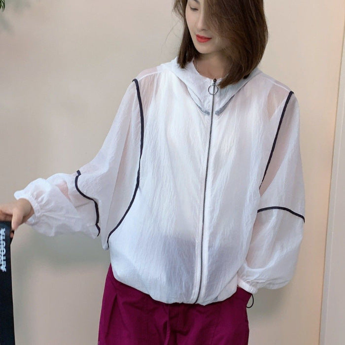 Damen leichte Kapuzenjacke mit elastischem Saum und reflektierenden Details Drune