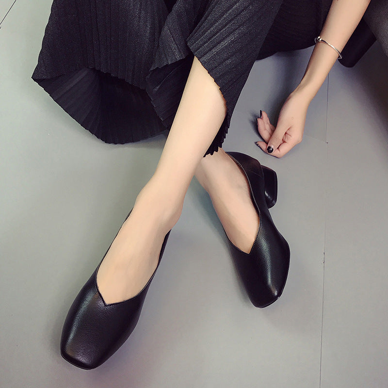 Damen komfortable Ballerinas mit eleganter Absatzform Drune