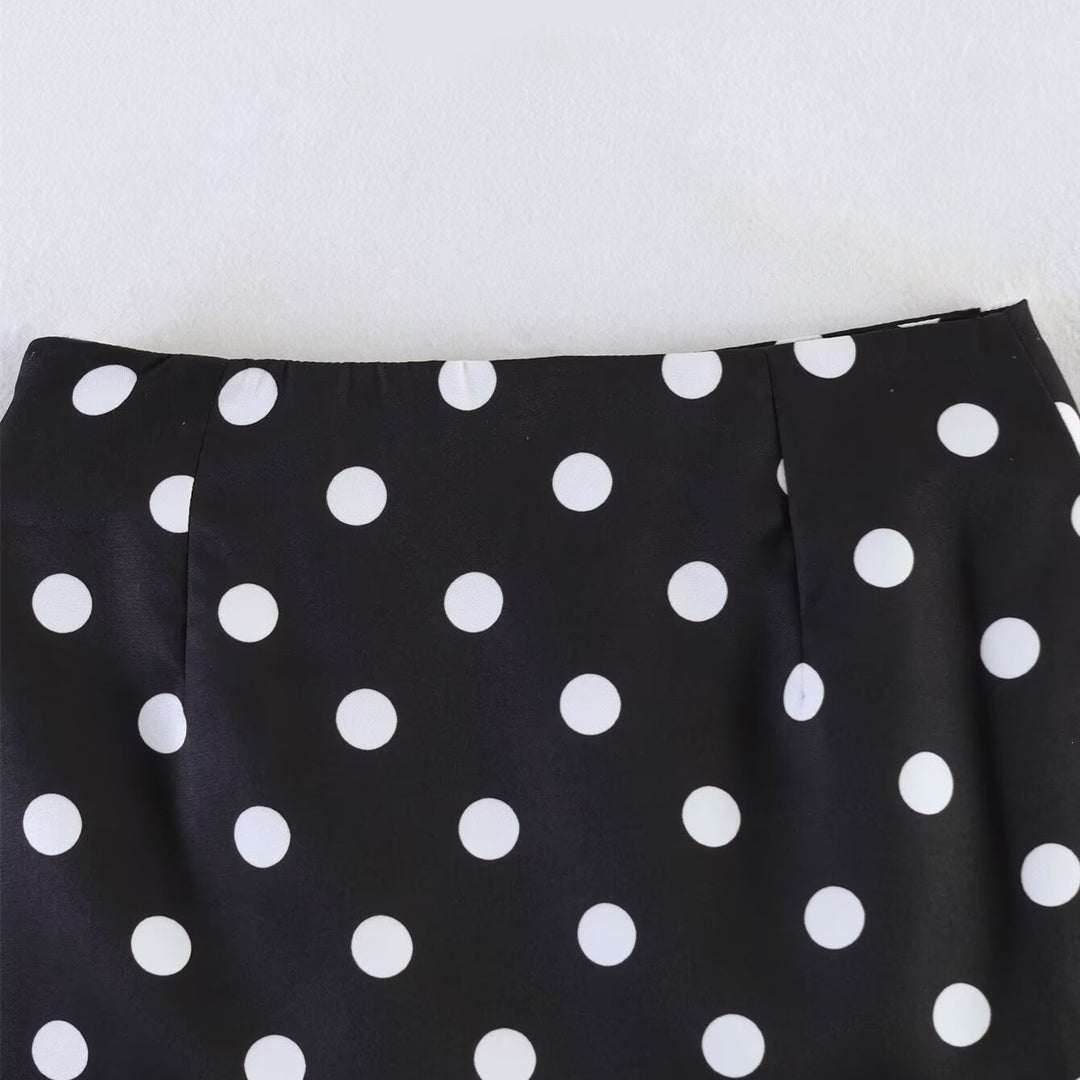 Damen Minirock mit trendigem Punkte-Design und elastischem Bund Drune