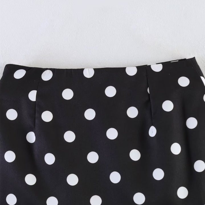 Damen Minirock mit trendigem Punkte-Design und elastischem Bund Drune
