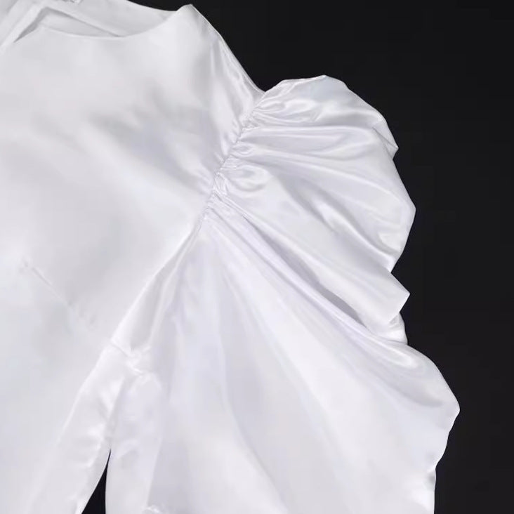 Damen Elegantes Jumpsuit mit voluminösen Puffärmeln und schickem Taillierungsdetail Drune