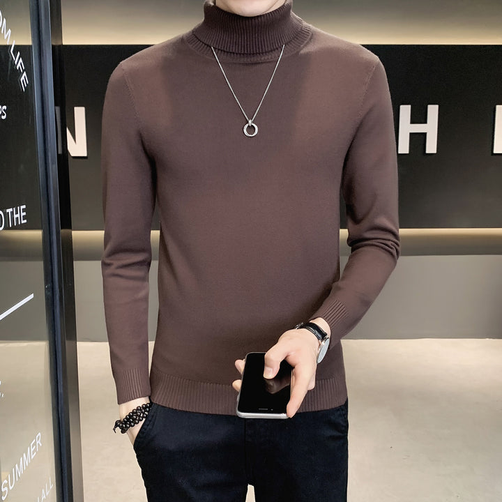 Herren Pullover mit hohem Kragen aus weicher Strickware Drune