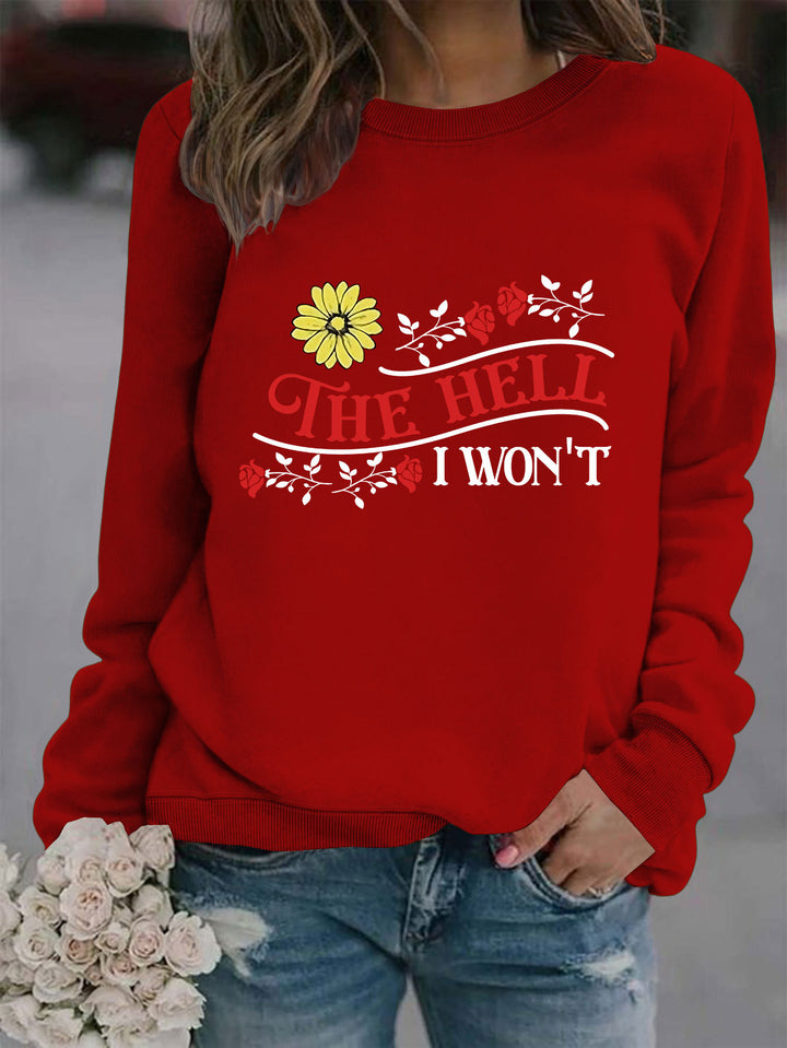 Damen Sweatshirt mit verspieltem Motiv und bequemer Passform Drune