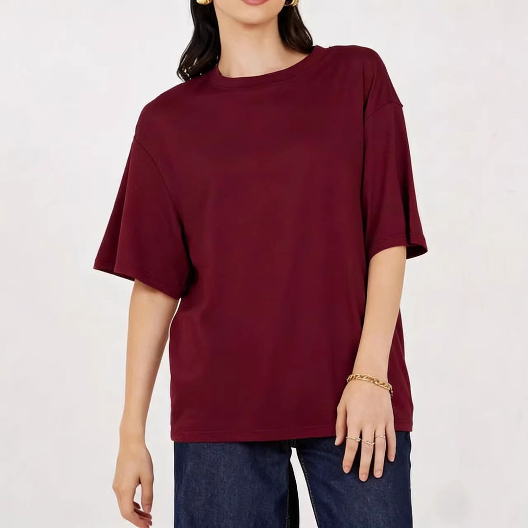 Damen Übergröße Shirt mit lässigem Schnitt und kurzarm Drune