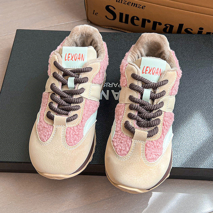 Damen Komfortable Sneaker mit flauschigem Obermaterial und stabiler Sohle Drune