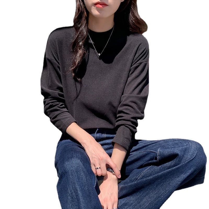 Damen Langarmshirt mit elegantem Stehkragen Drune